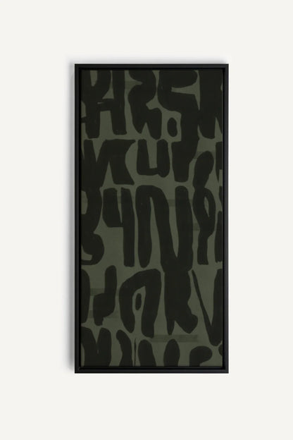 OLEKA CANVAS - WILD SCRIPT, Oeuvre sur toile étirée, encadré Noir