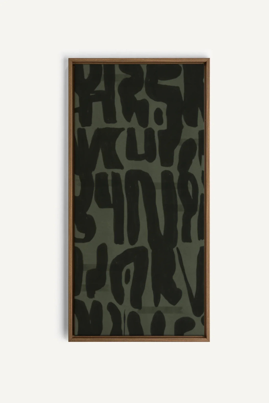 OLEKA CANVAS - WILD SCRIPT, Oeuvre sur toile étirée, encadré Brun Chêne