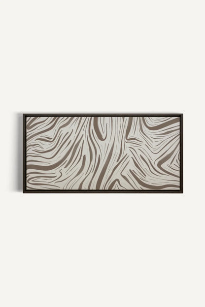 OLEKA CANVAS - WILD WAVES, Oeuvre sur toile étirée, encadré Brun Noyer