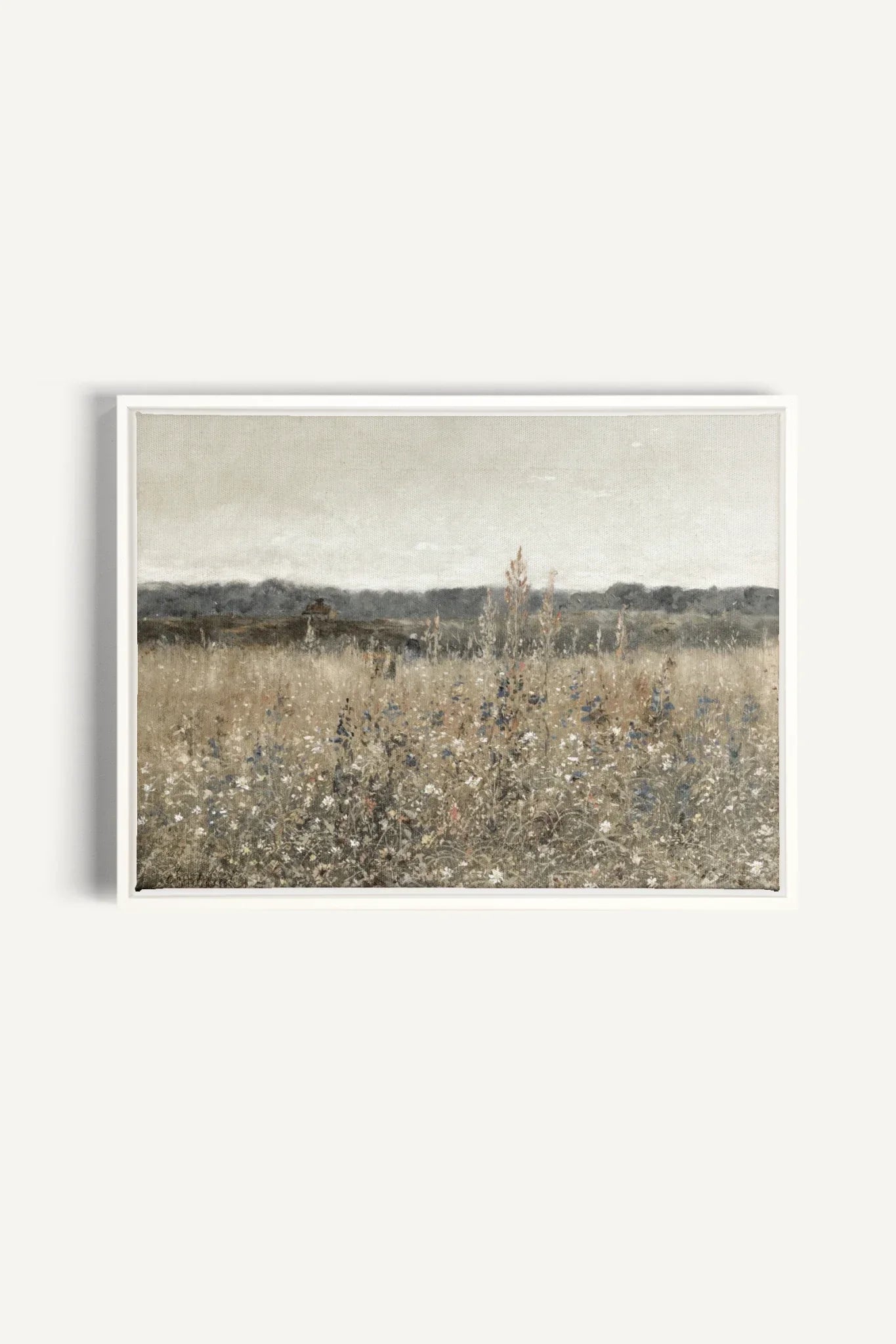 OLEKA CANVAS - WILDFLOWER FIELD, Oeuvre sur toile étirée, encadré Blanc