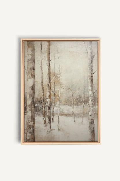Winter Essence, Artwork on stretched canvas, framed Natural Light