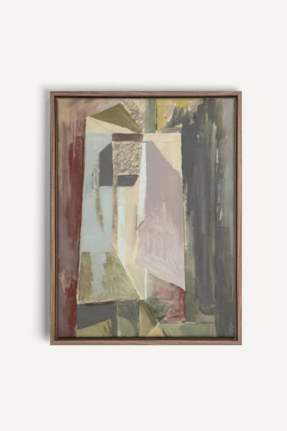 WINTER FRAGMENTS, Oeuvre sur toile étirée, encadré Brun Chêne