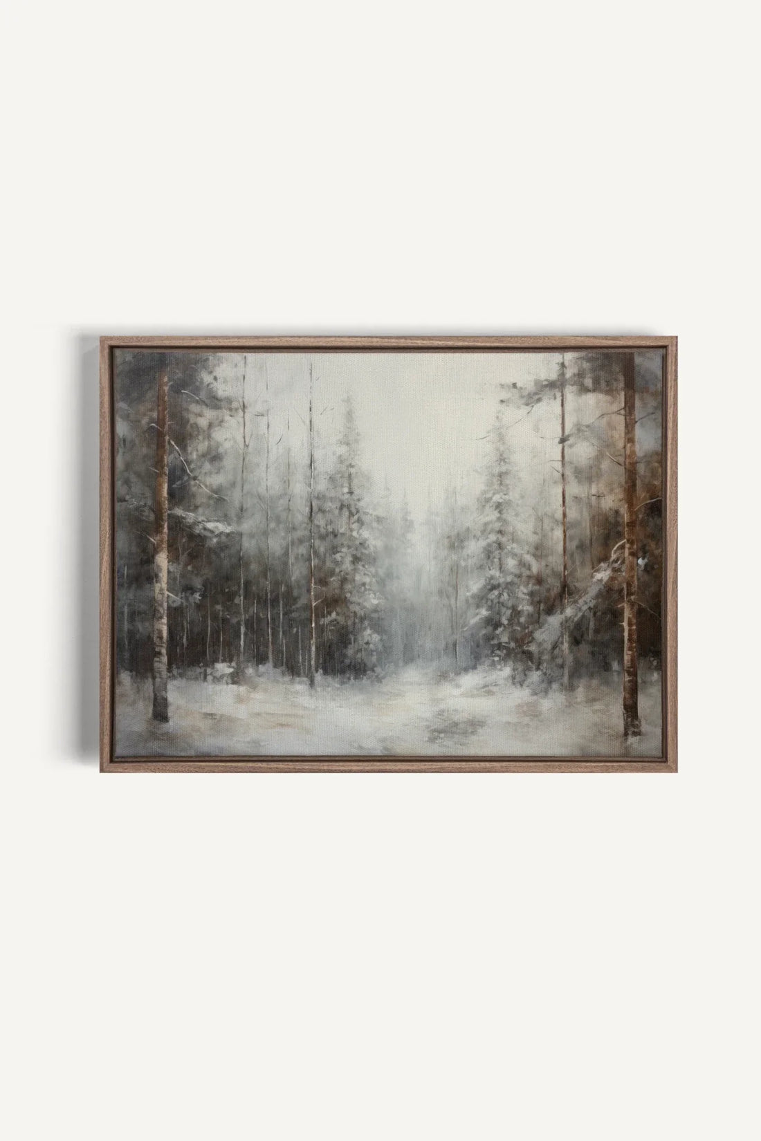 OLEKA CANVAS - WINTER SHADOWS, Oeuvre sur toile étirée, encadré Brun Chêne