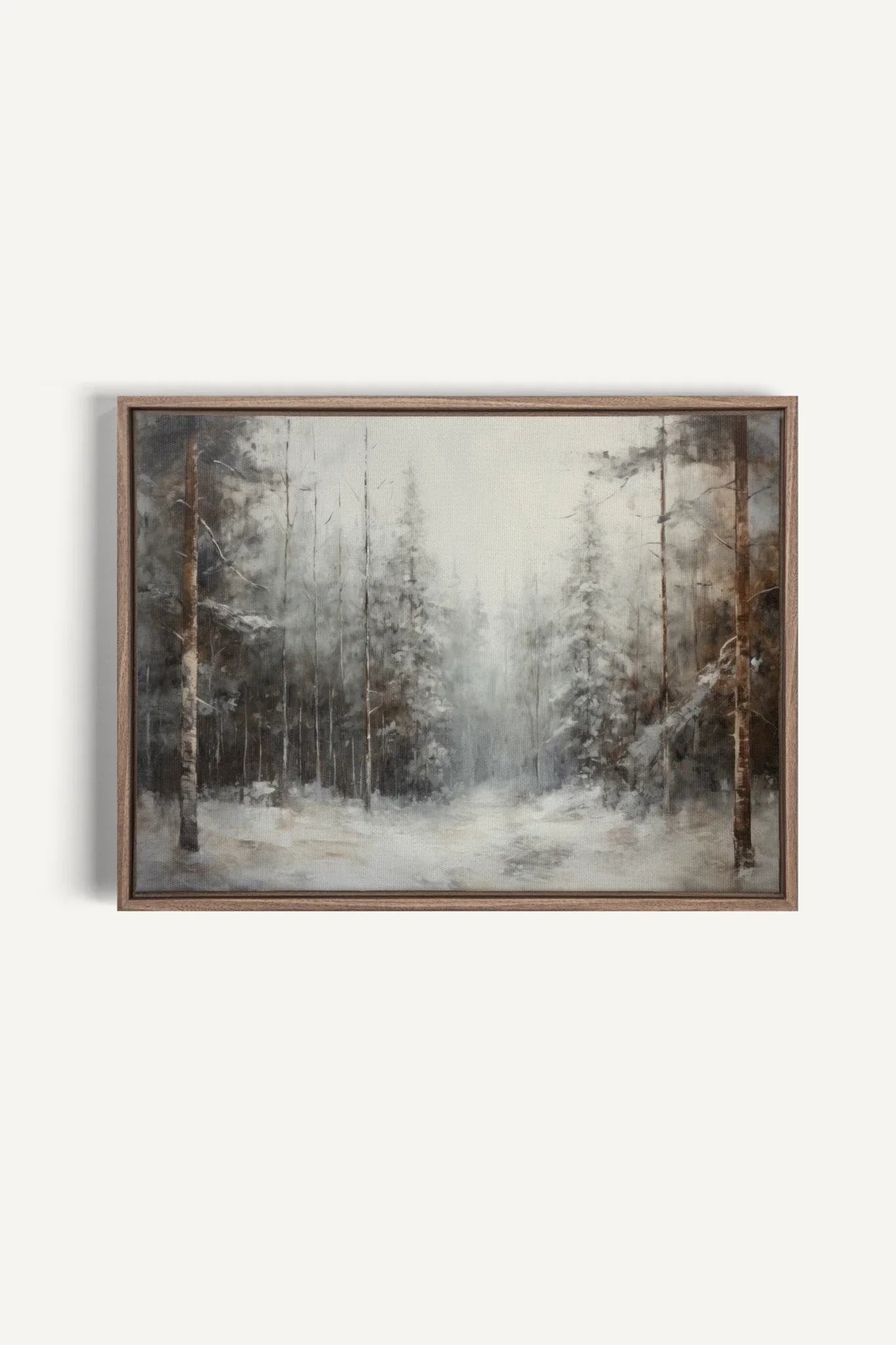 OLEKA CANVAS - WINTER SHADOWS, Oeuvre sur toile étirée, encadré Brun Chêne
