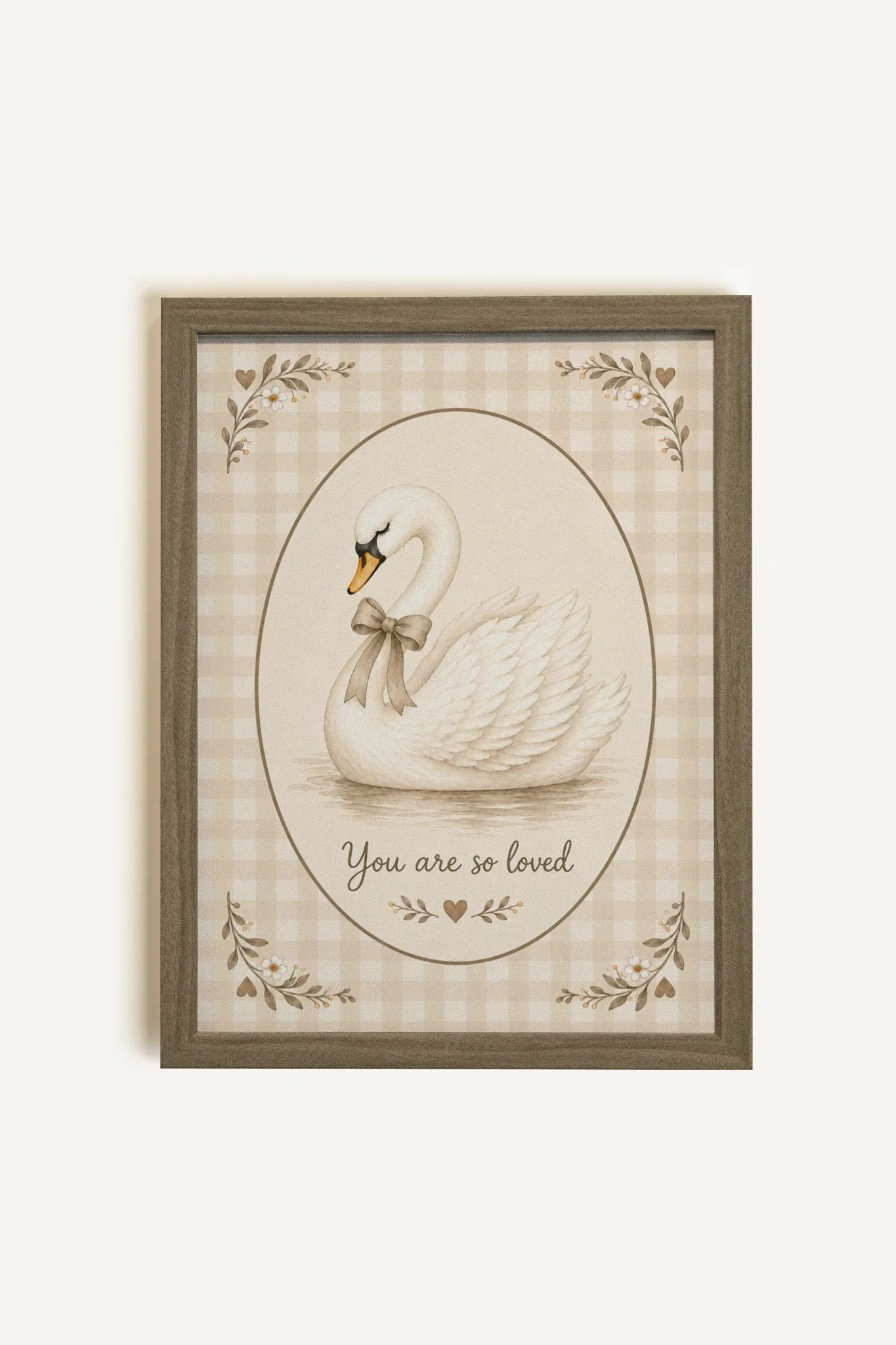 YOU ARE SO LOVED, Oeuvre sur toile rigide, encadré brun chêne