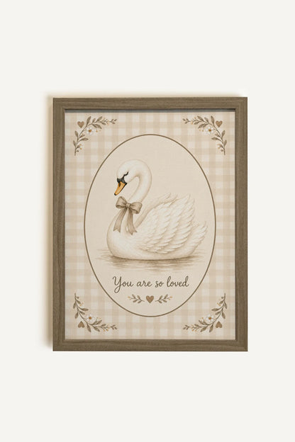 YOU ARE SO LOVED, Oeuvre sur toile rigide, encadré brun chêne