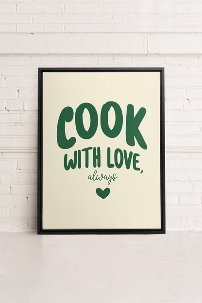 COOK WITH LOVE, Oeuvre sur toile étirée