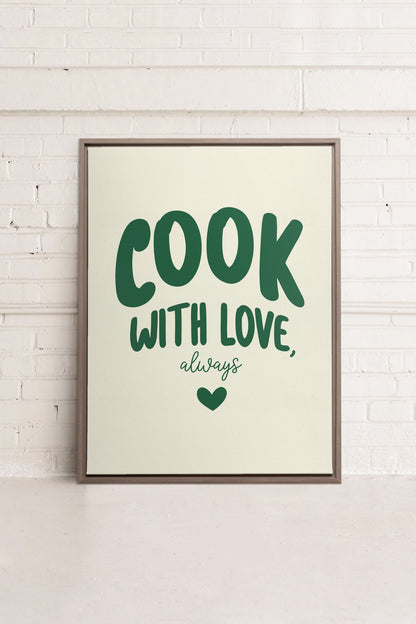 COOK WITH LOVE, Oeuvre sur toile étirée